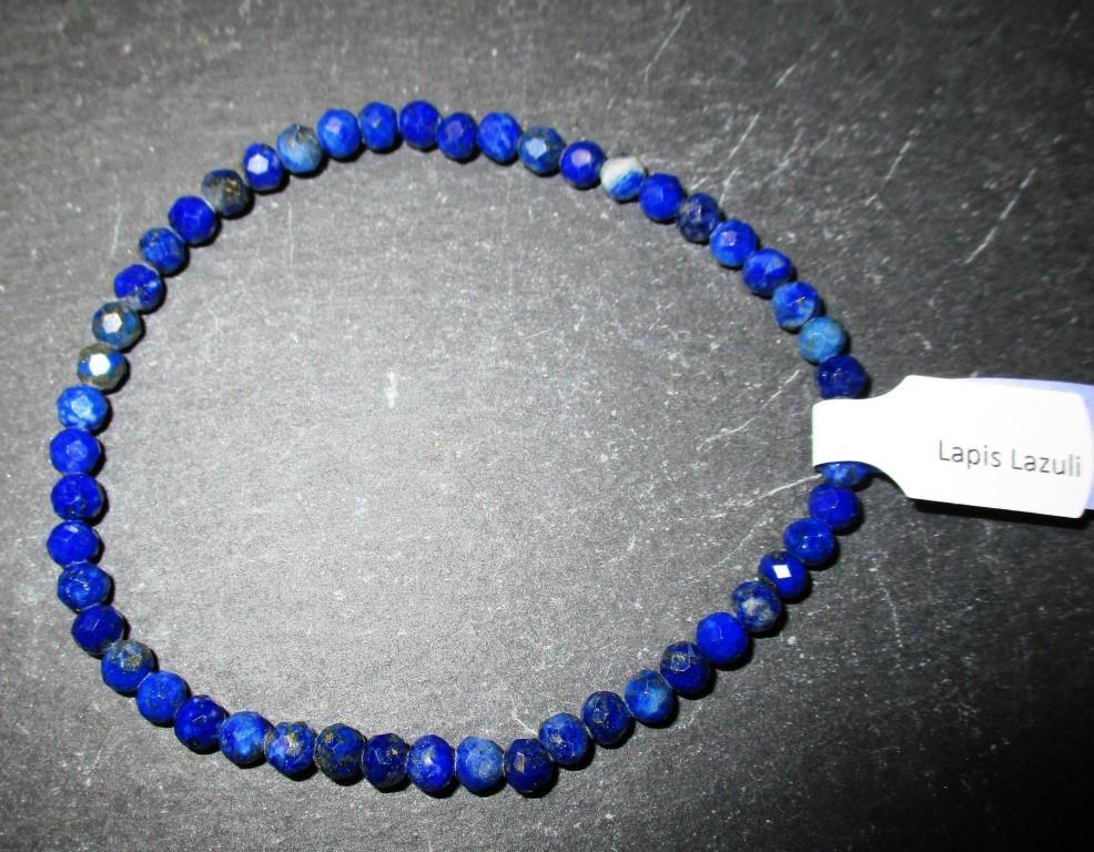 Armband Kugeln fazetiert 4mm Lapis Lazuli 