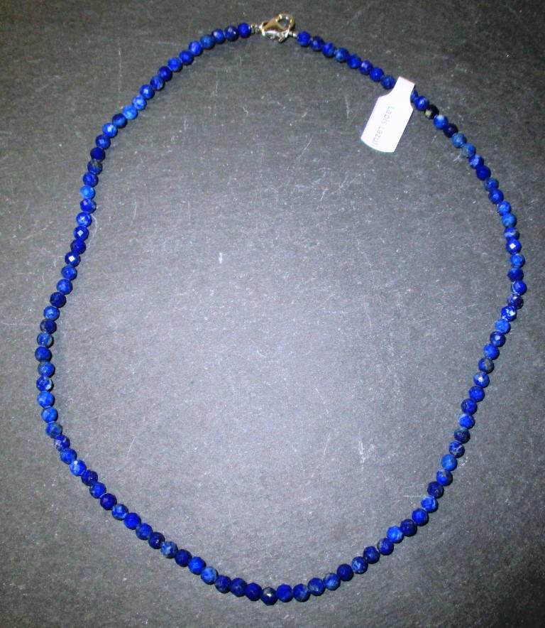 Kette  Kugeln fazetiert 4mm/45cm Lapis Lazuli