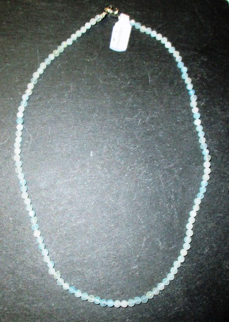 Kette Kugeln fazetiert 4mm/45cm Aquamarin