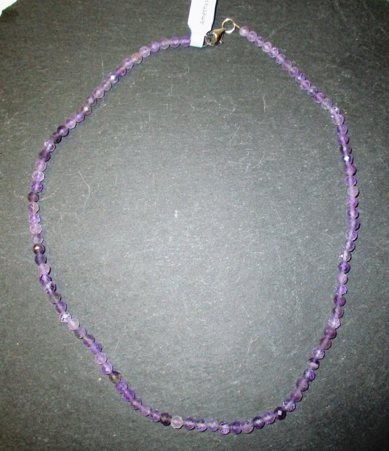 Kette Kugeln fazetiert 4mm/45cm Amethyst 