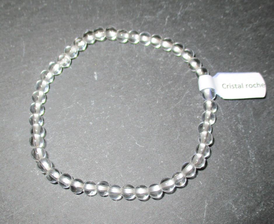 Armband Kugeln  4mm Bergkristall