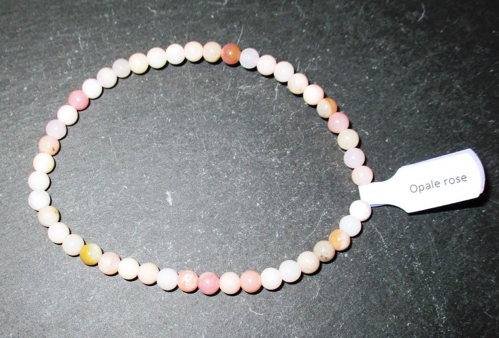 Armband Kugeln 4mm Andenopal rosa 