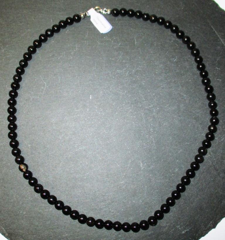 Collier Kugeln 6mm/50cm Turmalin schwarz