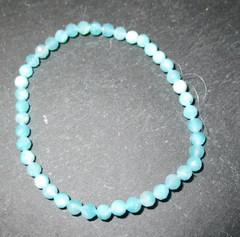 Armband Citrin Kugeln fazetiert 4mm Aqua Marin