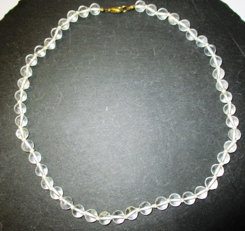 Collier Kugeln 8mm/45cm Bergkristall