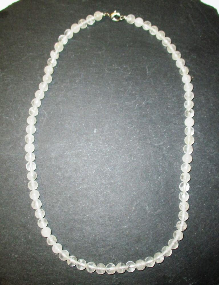 Collier Kugeln 6mm/48cm Bergkristall