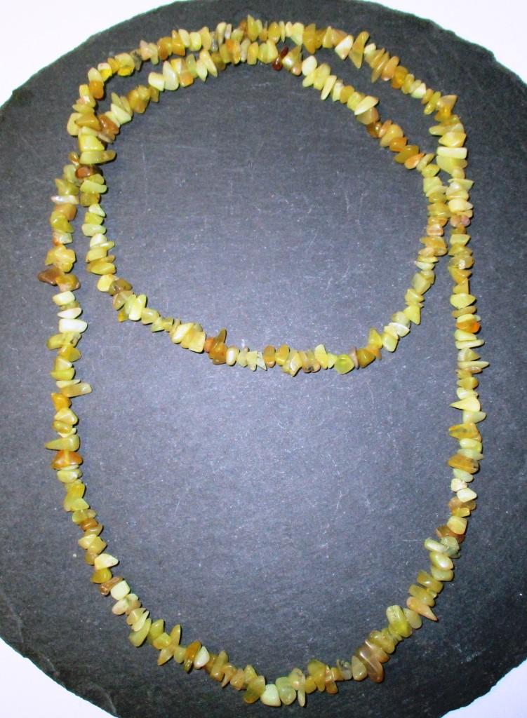 Collier  Chips 90cm Opal gelb