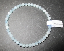 Armband Kugeln 4mm  Aquamarin 